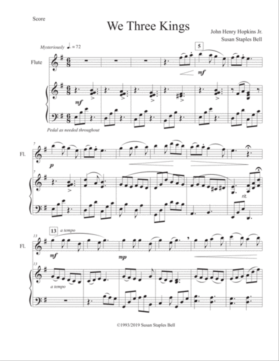 We Three Kings Flute Solo scores gallery preview page 2