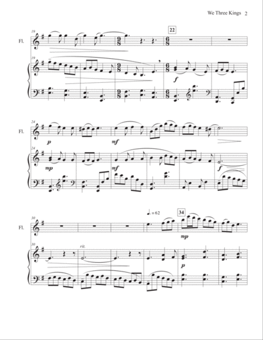 We Three Kings Flute Solo scores gallery preview page 3
