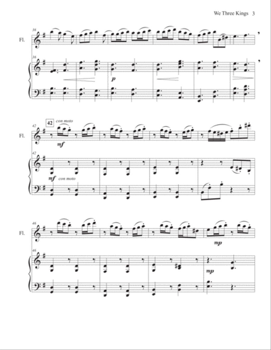 We Three Kings Flute Solo scores gallery preview page 4