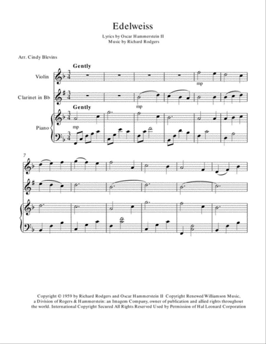 Edelweiss Clarinet scores gallery preview page 2
