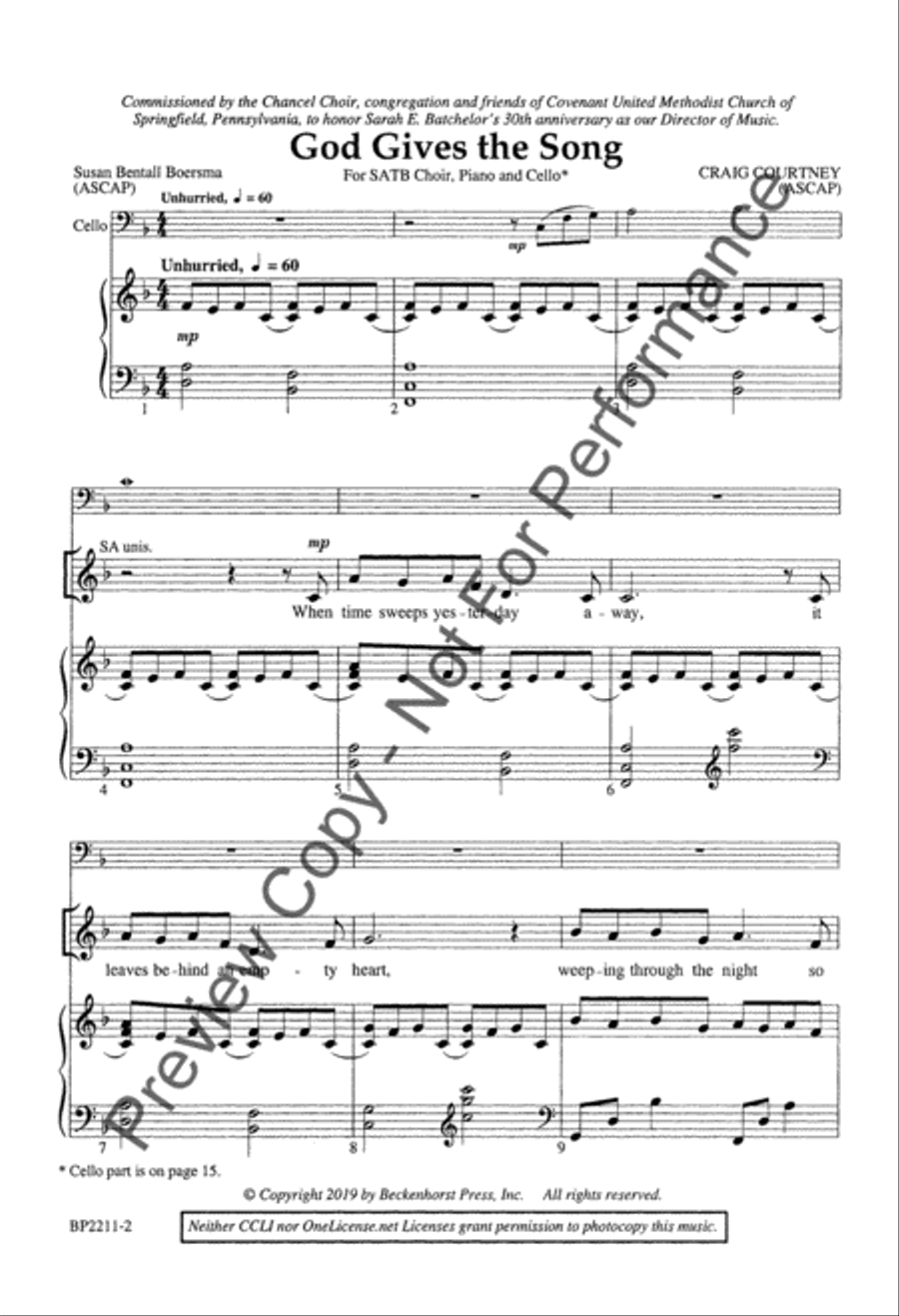 God Gives the Song God Gives the Song 4-Part scores gallery preview page 2
