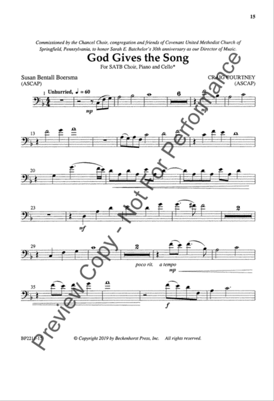 God Gives the Song God Gives the Song 4-Part scores gallery preview page 15