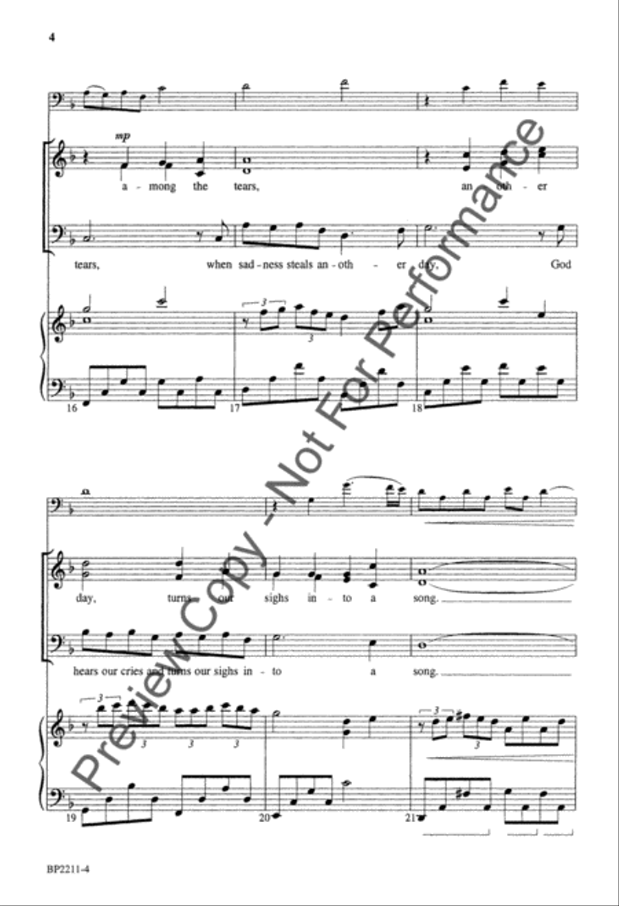God Gives the Song God Gives the Song 4-Part scores gallery preview page 4