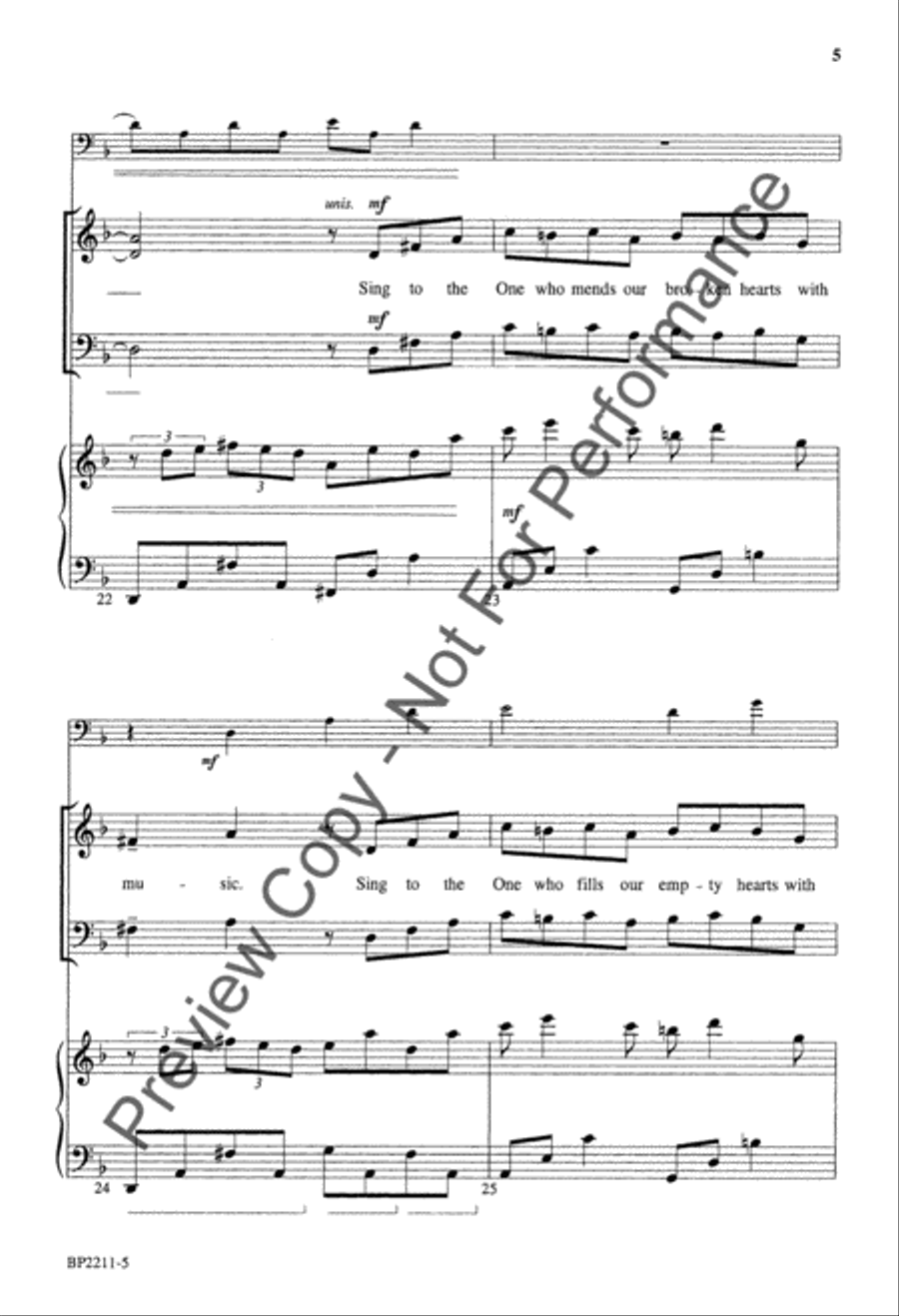 God Gives the Song God Gives the Song 4-Part scores gallery preview page 5