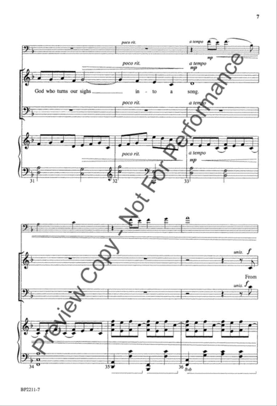 God Gives the Song God Gives the Song 4-Part scores gallery preview page 7