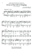 Giver Of The Gift Of Singing