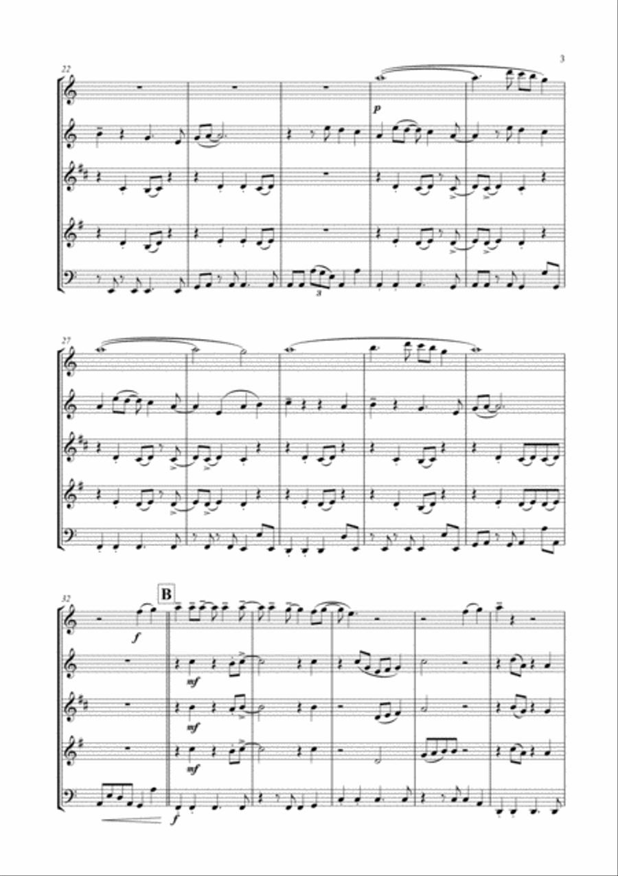 Part-time Lover Woodwind Quintet scores gallery preview page 4