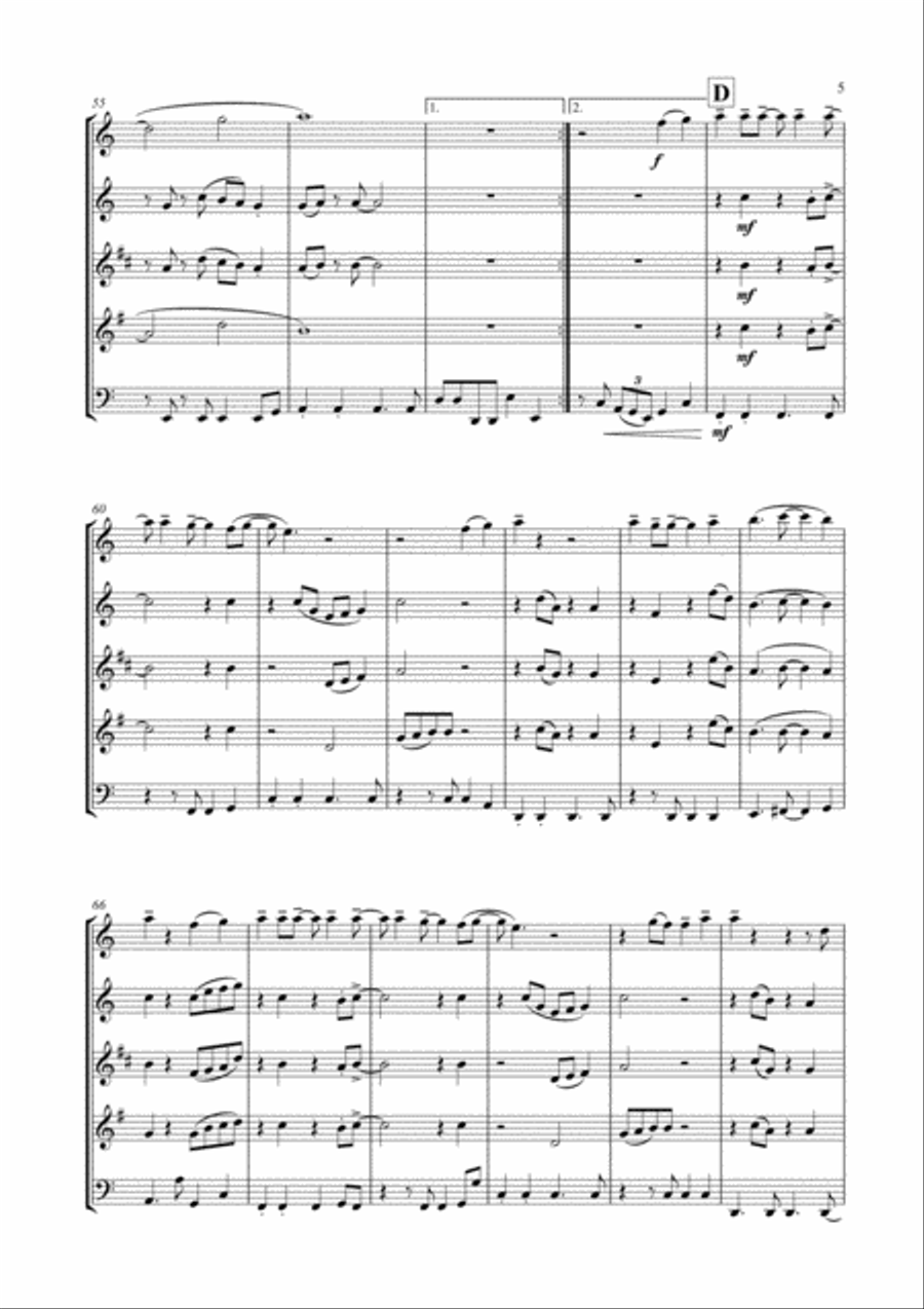 Part-time Lover Woodwind Quintet scores gallery preview page 6