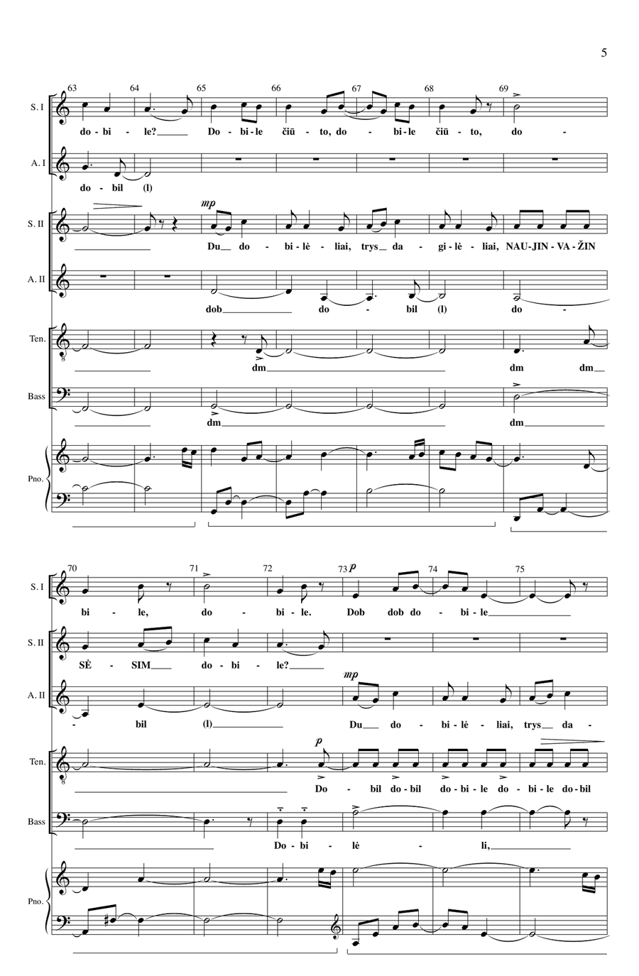 Du Dob Dob 4-Part scores gallery preview page 5