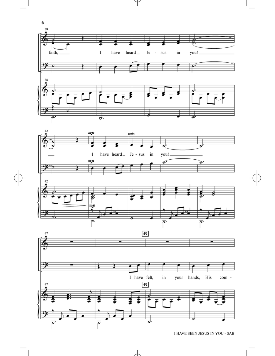 I Have Seen Jesus In You (arr. Douglas Nolan) 3-Part scores gallery preview page 4