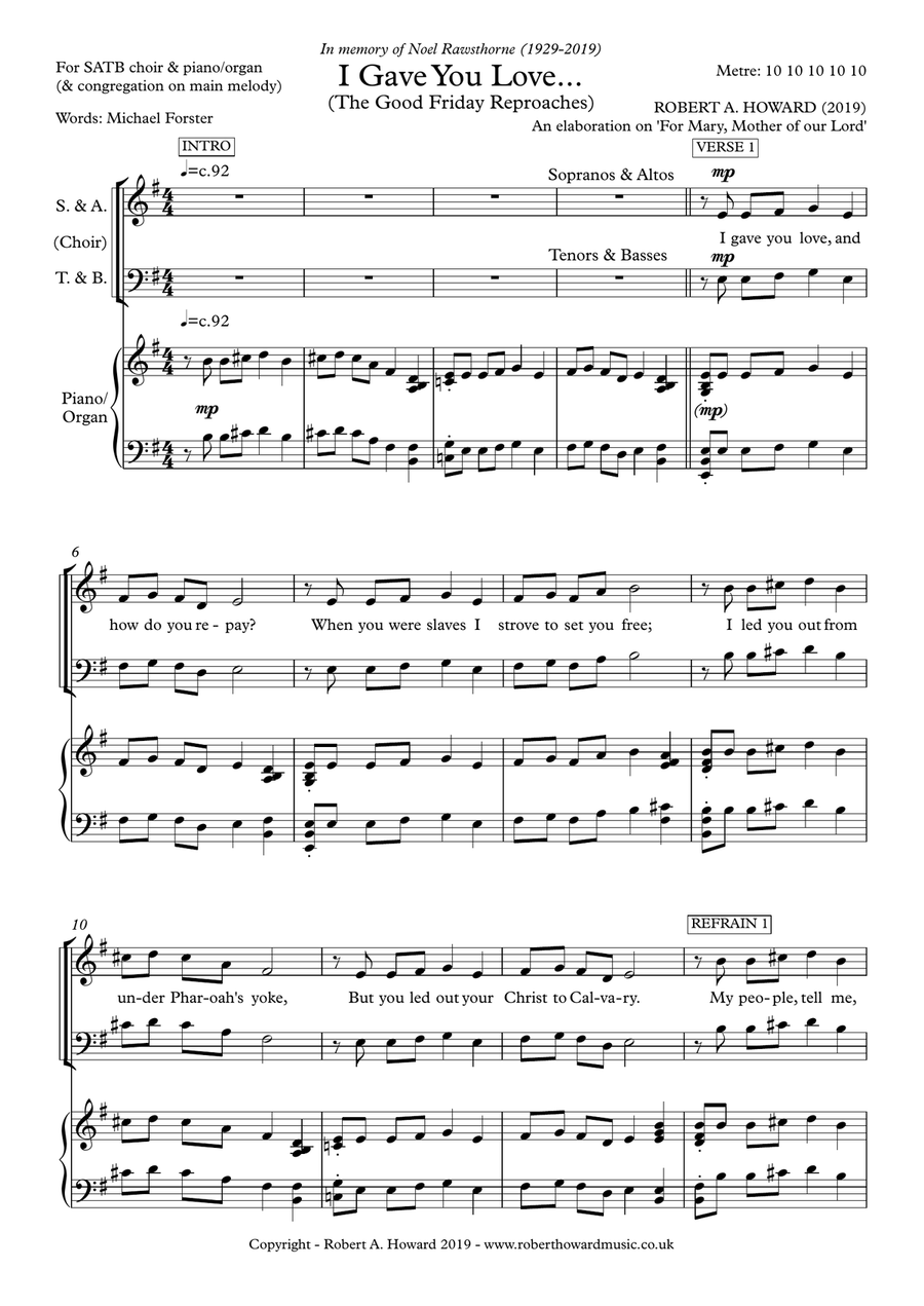 I Gave You Love... (The Reproaches - SATB version) 4-Part scores gallery preview page 2