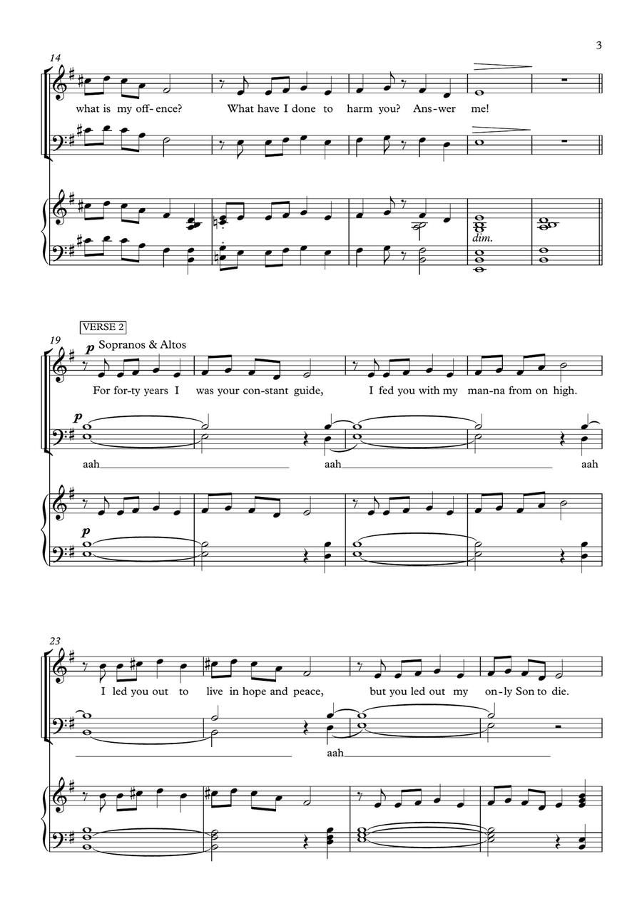I Gave You Love... (The Reproaches - SATB version) 4-Part scores gallery preview page 3