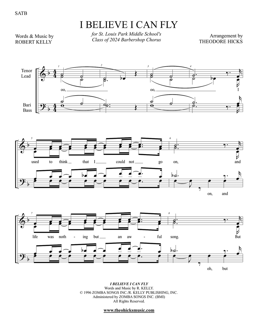 I Believe I Can Fly I Believe I Can Fly 4-Part scores gallery preview page 2