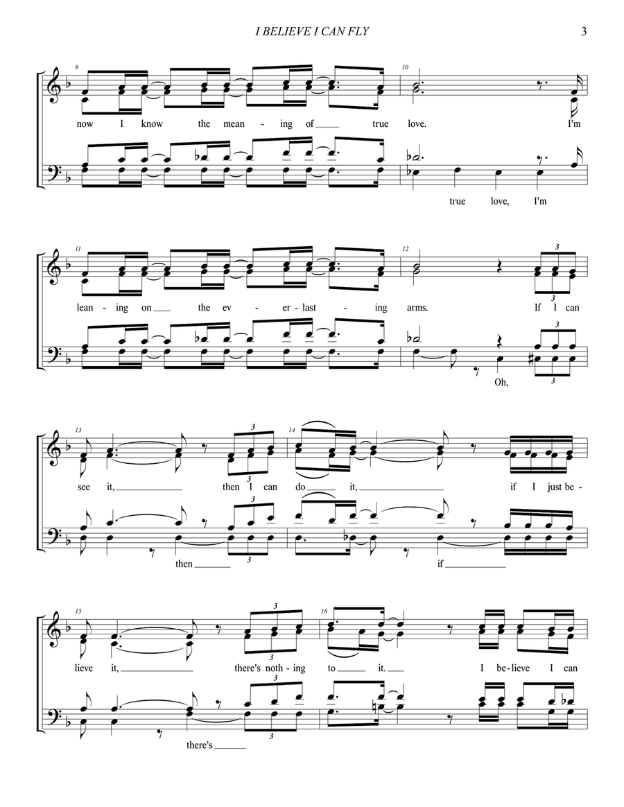 I Believe I Can Fly I Believe I Can Fly 4-Part scores gallery preview page 3