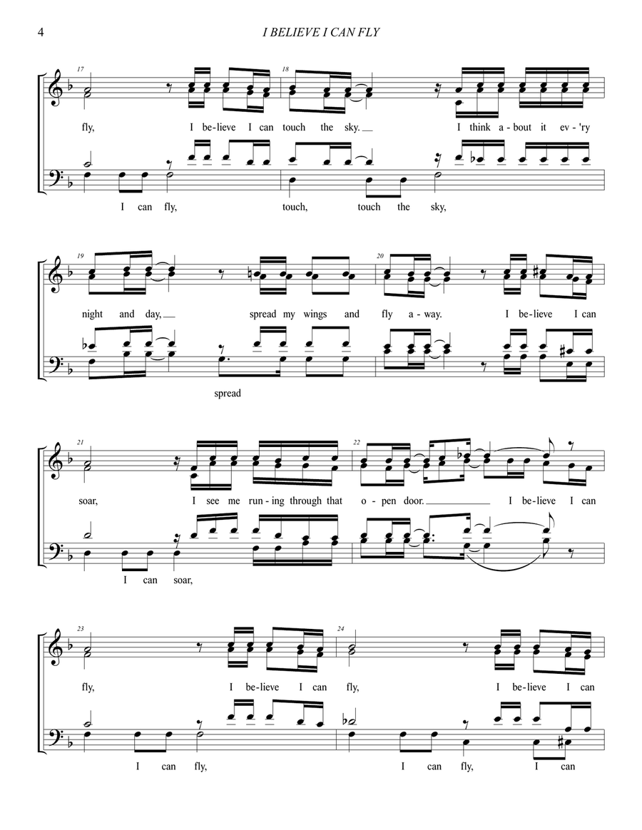 I Believe I Can Fly I Believe I Can Fly 4-Part scores gallery preview page 4