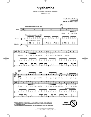 Siyahamba (arr. Ruth Morris Gray)