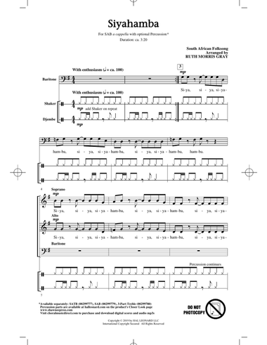 Siyahamba (arr. Ruth Morris Gray)