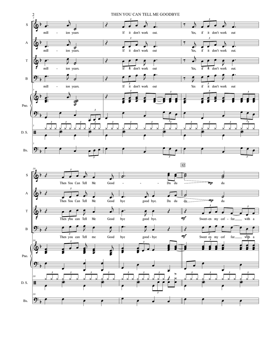 Then You Can Tell Me Goodbye 4-Part scores gallery preview page 2