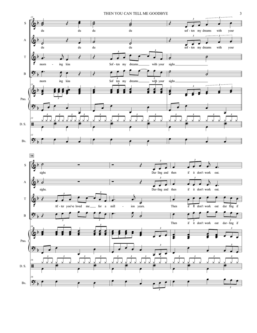 Then You Can Tell Me Goodbye 4-Part scores gallery preview page 3