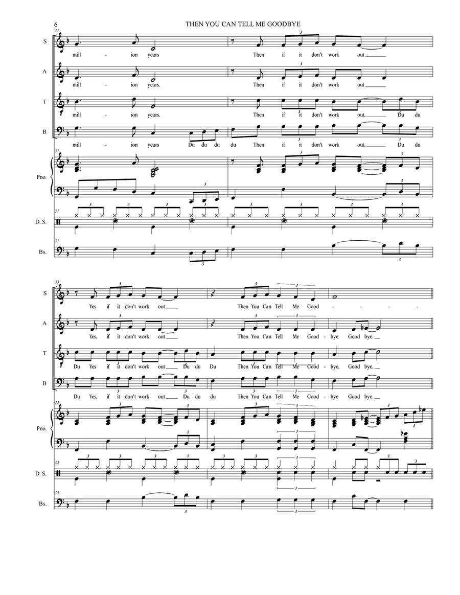 Then You Can Tell Me Goodbye 4-Part scores gallery preview page 6