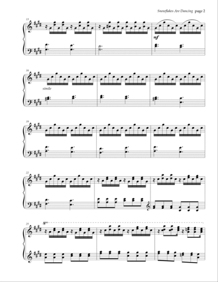 Snowflakes are Dancing, Piano Solo Piano Method scores gallery preview page 3