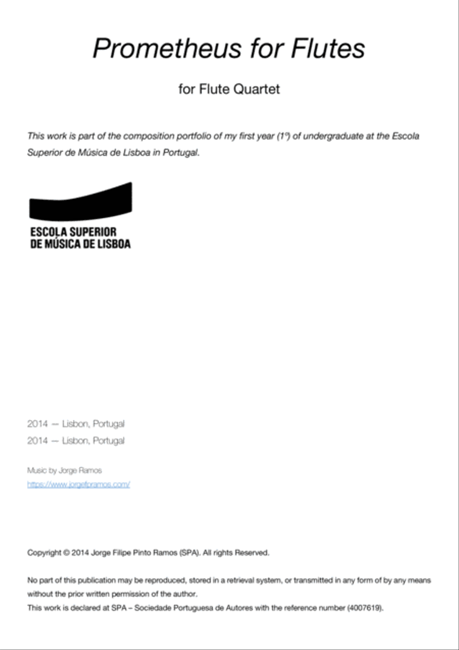 Prometheus for Flutes for flute quartet Flute Quartet scores gallery preview page 2