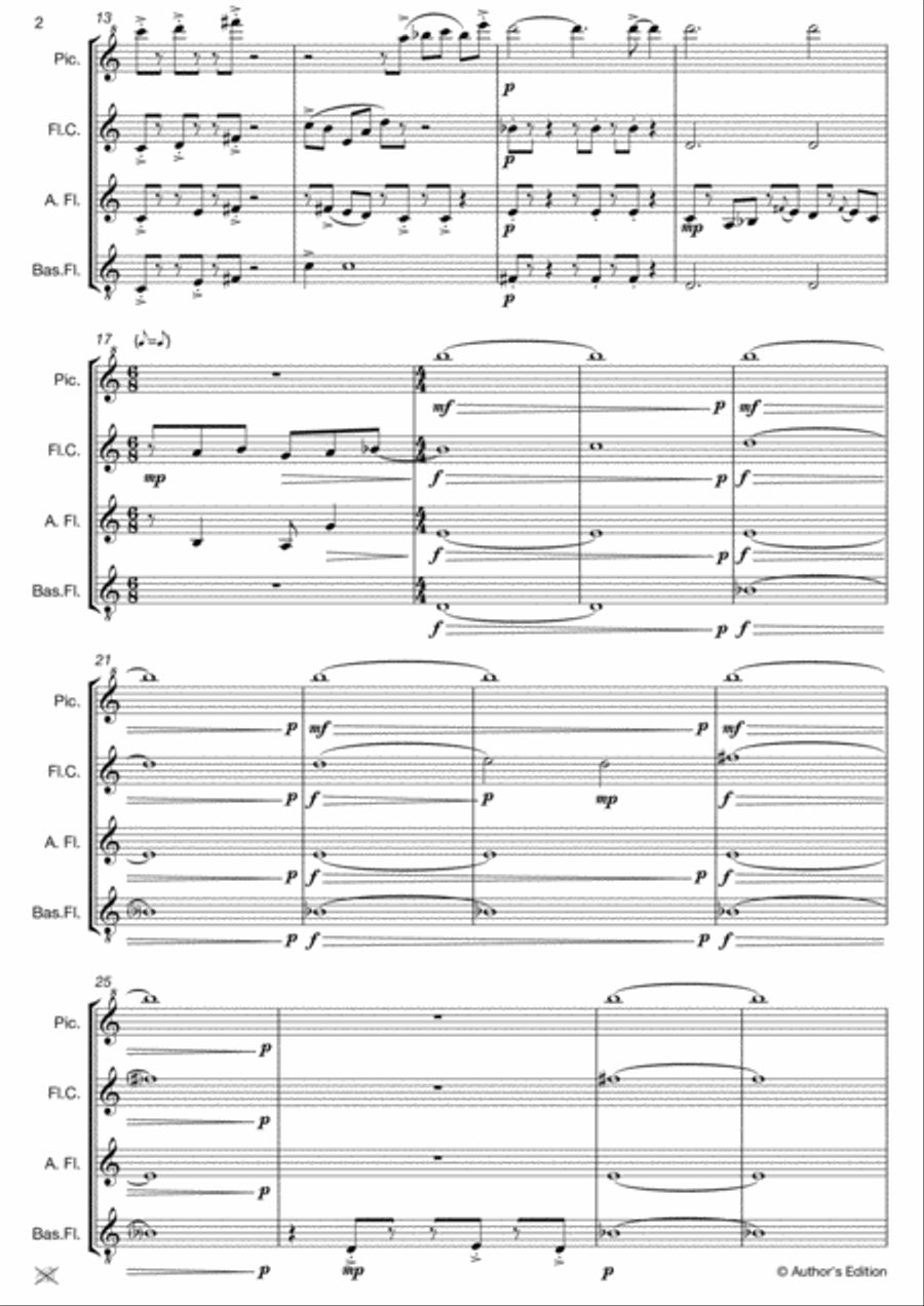 Prometheus for Flutes for flute quartet Flute Quartet scores gallery preview page 5