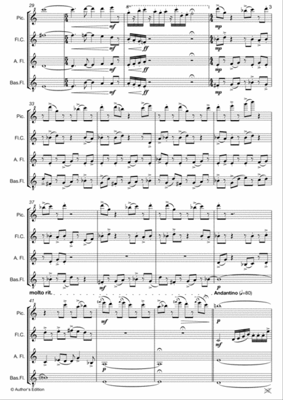 Prometheus for Flutes for flute quartet Flute Quartet scores gallery preview page 6