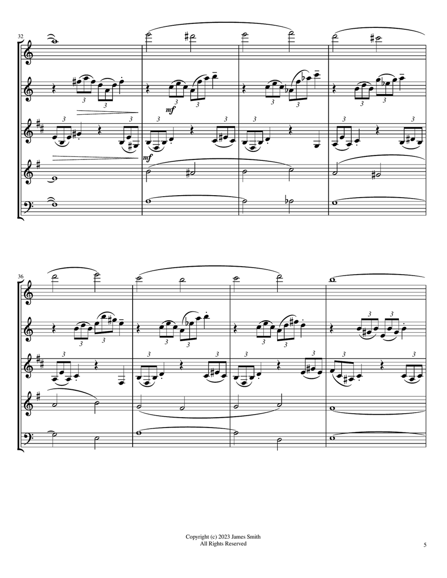 Aquarium - Saint Saens for Woodwind Quintet Aquarium - Saint Saens for Woodwind Quintet Woodwind Quintet scores gallery preview page 5