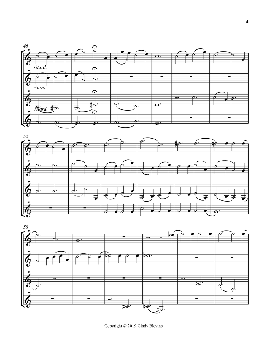 Toyland, for Clarinet Quartet Clarinet Quartet scores gallery preview page 5