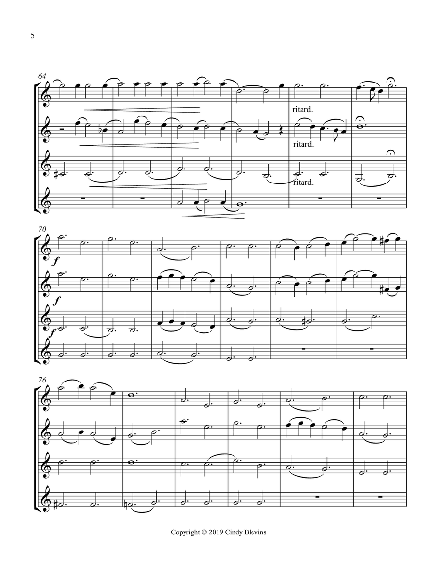Toyland, for Clarinet Quartet Clarinet Quartet scores gallery preview page 6
