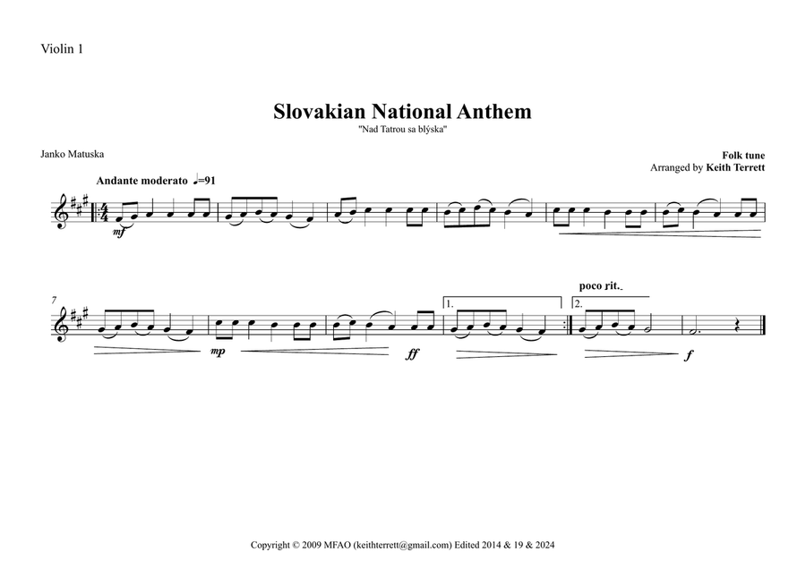 Slovakian National Anthem for String Orchestra (MFAO World National Anthem Series) String Orchestra scores gallery preview page 5