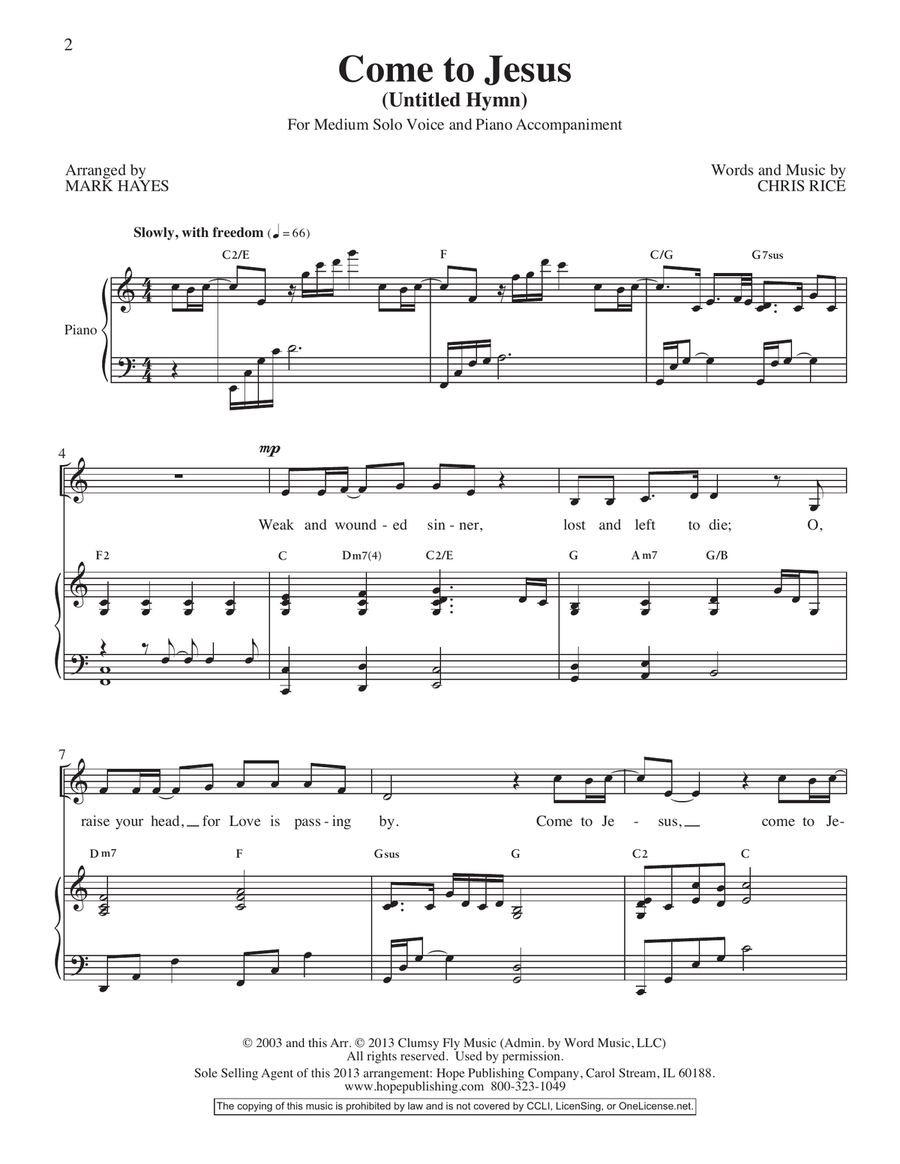 Come to Jesus Come to Jesus Voice Solo scores gallery preview page 2