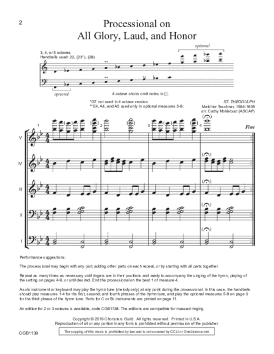 All Glory, Laud and Honor - 3-5 octaves 5-Octaves scores gallery preview page 2