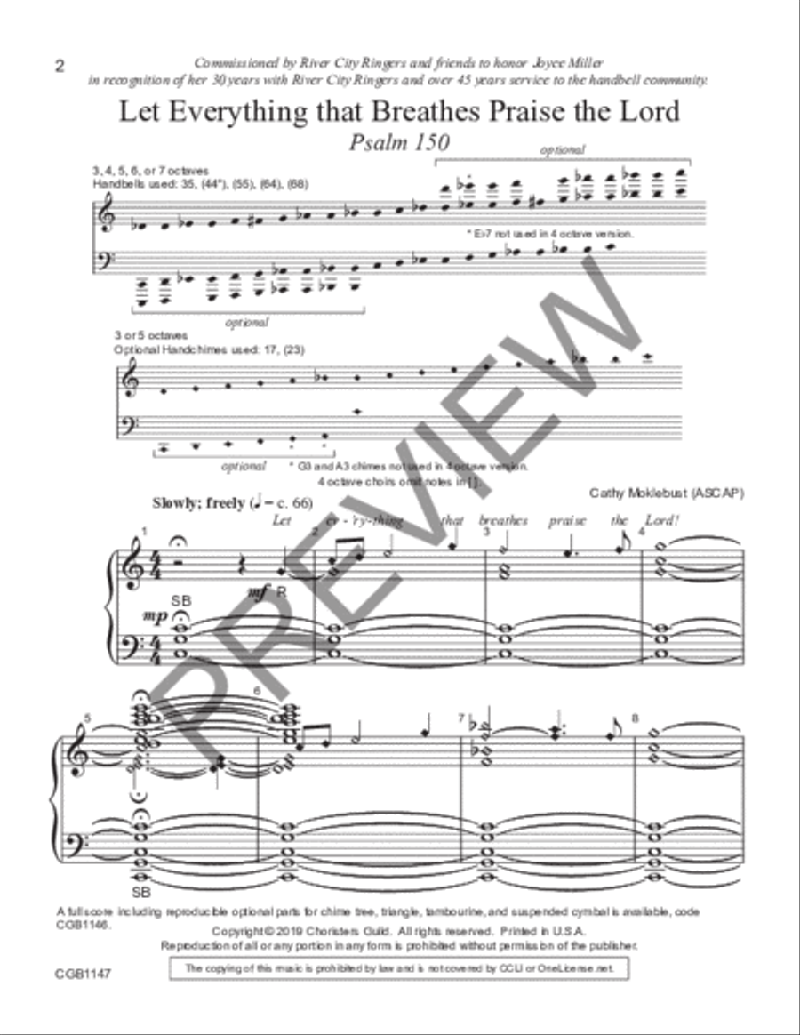 Let Everything that Breathes Praise the Lord Handbell Choir scores gallery preview page 2