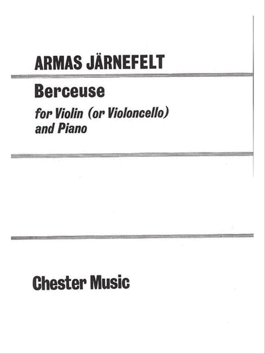 Jarnefelt - Berceuse Violin Or Cello/Piano Violin scores gallery preview page 1