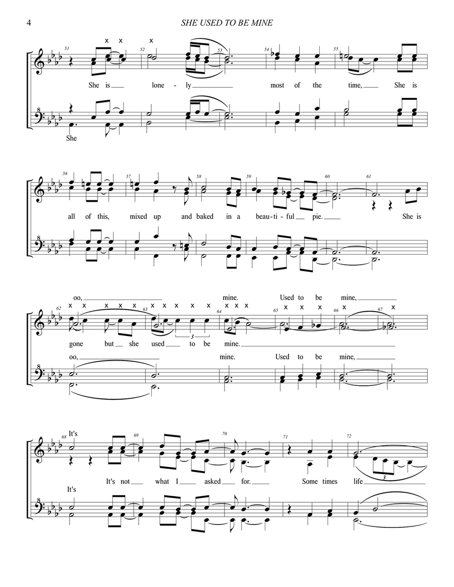 She Used To Be Mine from WAITRESS THE MUSICAL SSAA scores gallery preview page 4