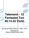 Telemann - 12 Fantasies Twv 40:14-25 Violin