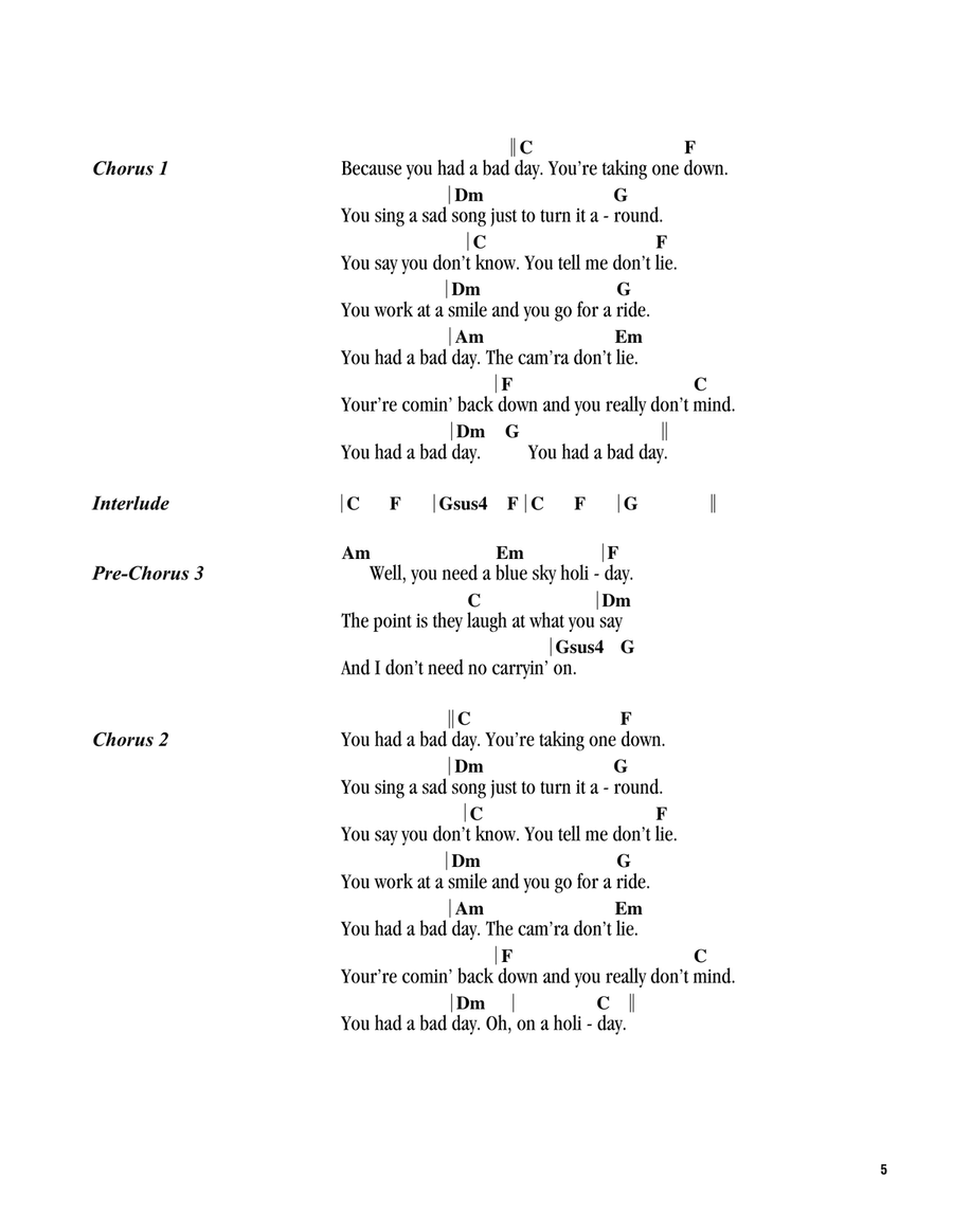 Bad Day Bad Day Ukulele scores gallery preview page 2