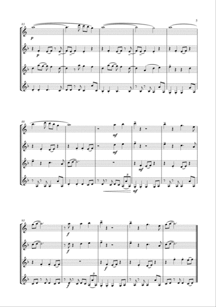 Part-time Lover Woodwind Ensemble scores gallery preview page 6