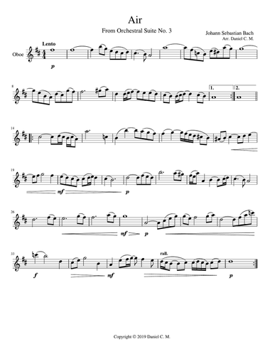 Air for oboe and piano (simplified)