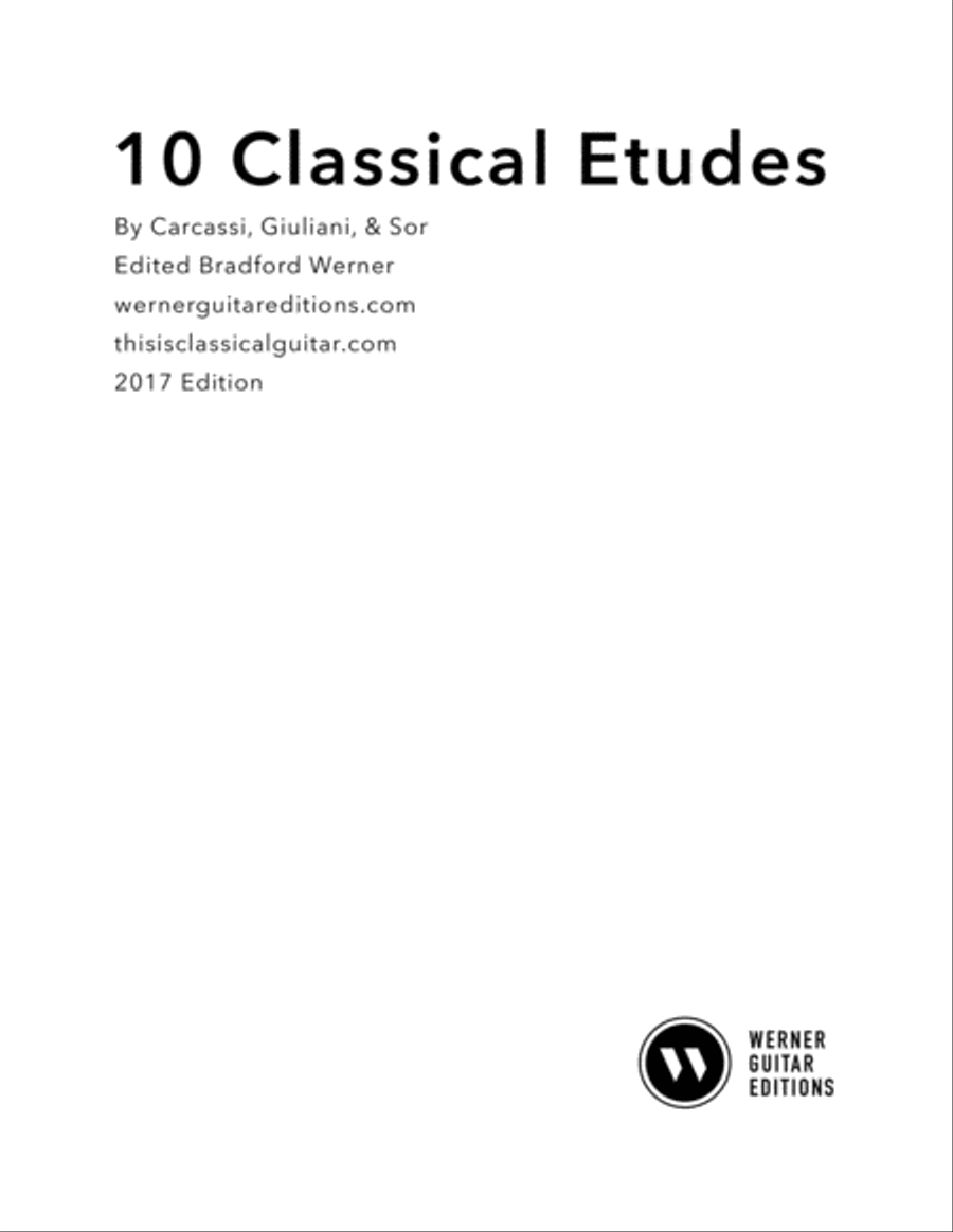 Ten Classical Etudes for Classical Guitar Acoustic Guitar scores gallery preview page 1