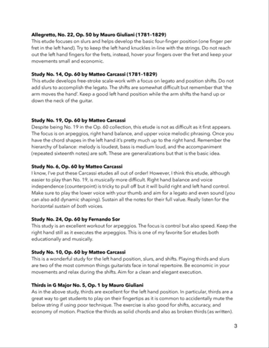Ten Classical Etudes for Classical Guitar Acoustic Guitar scores gallery preview page 3