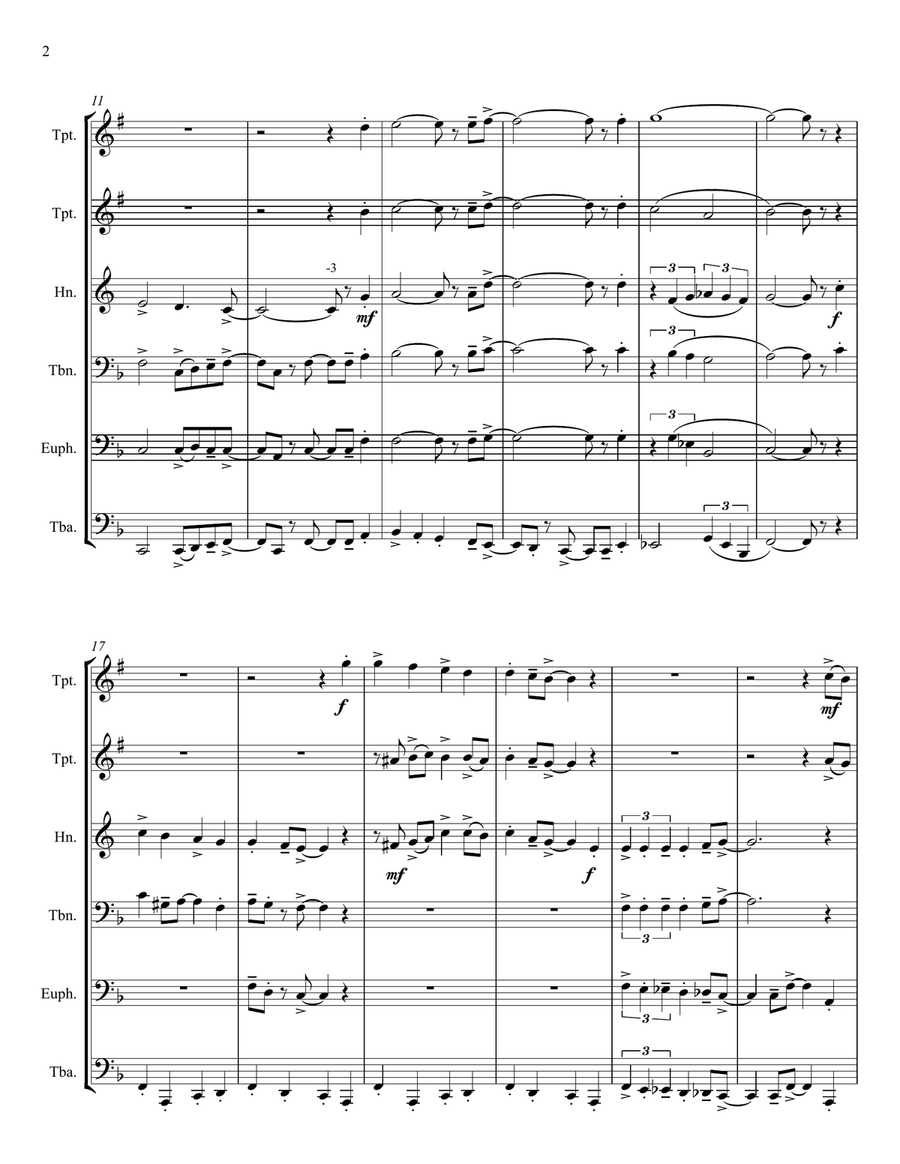 Swingin' Joy To The World - for Brass Ensemble Christmas scores gallery preview page 3