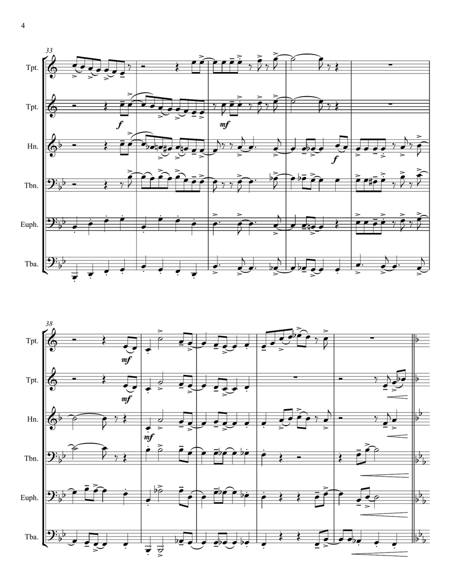 Swingin' Joy To The World - for Brass Ensemble Christmas scores gallery preview page 5