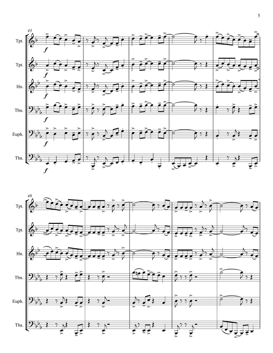 Swingin' Joy To The World - for Brass Ensemble Christmas scores gallery preview page 6