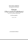 Pavan (The Lord Salisbury) - brass quintet (score)