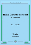 Turini-Hodie Christus natus est,in B flat Major,for A cappella