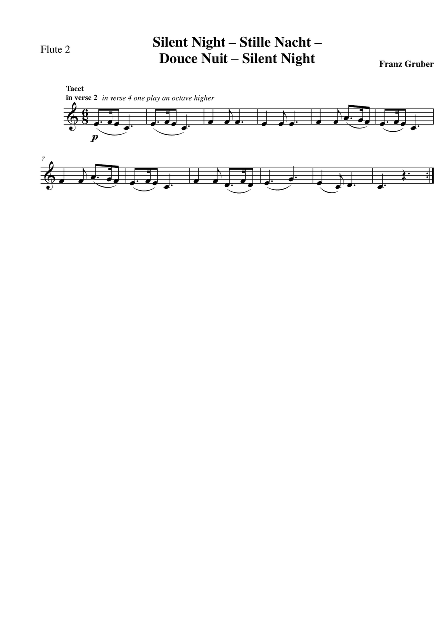 Silent Night - Stille Nacht - Douce nuit - Тихая ночь SA scores gallery preview page 5