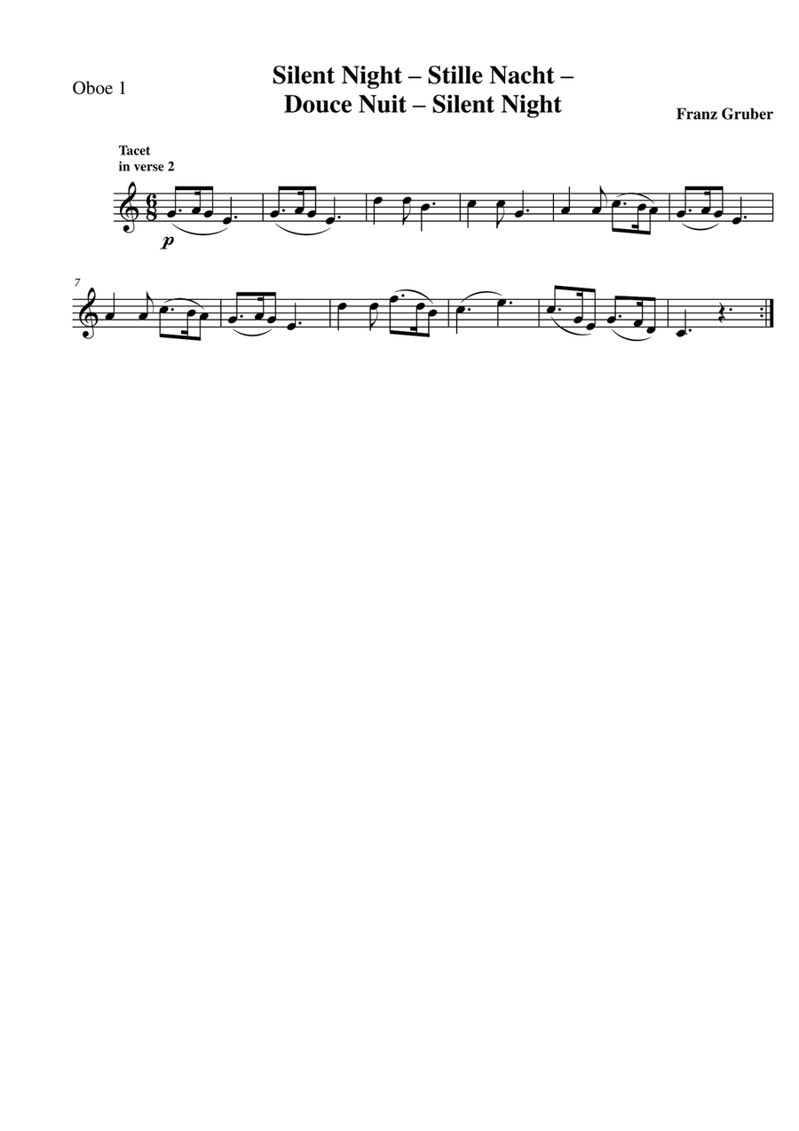 Silent Night - Stille Nacht - Douce nuit - Тихая ночь SA scores gallery preview page 6